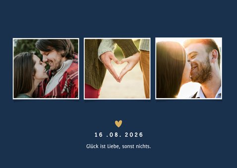 Hochzeit Save-the-Date-Karte klassisch Dunkelblau 2