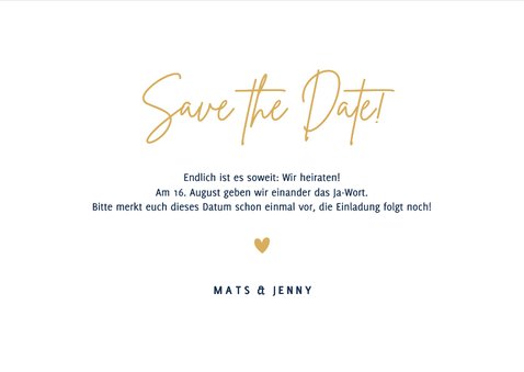 Hochzeit Save-the-Date-Karte klassisch Dunkelblau 3