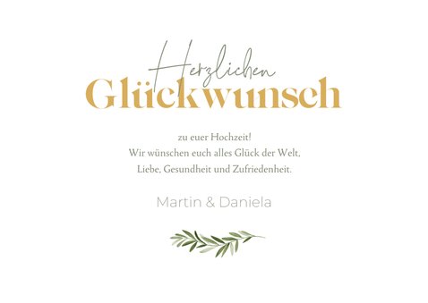 Hochzeits-Glückwunschkarte Ornamente aus Eukalyptus 3