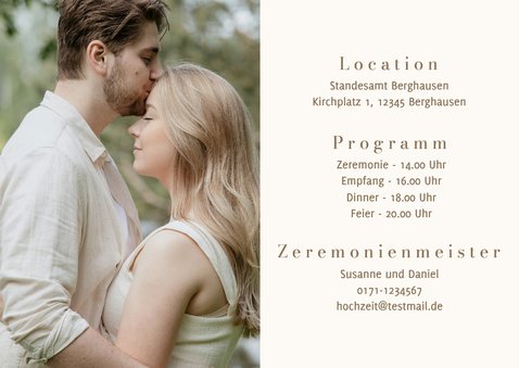 Hochzeitseinladung Beige Minimalistisch Ampersand 2