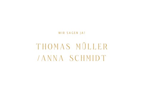 Hochzeitseinladung Goldschrift minimalistisch 2