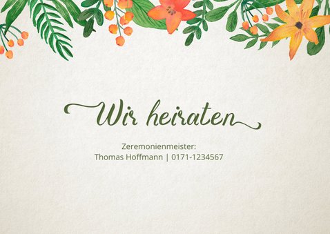 Hochzeitseinladung Vintage Blumen Timeline 2
