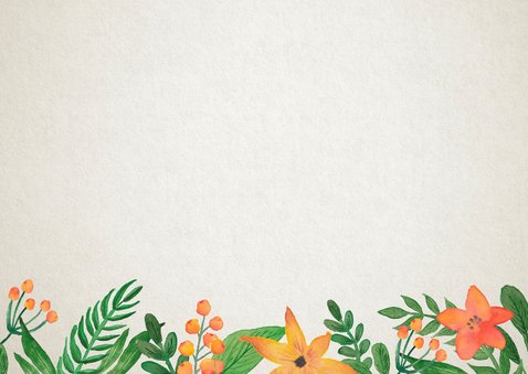 Hochzeitseinladung Vintage Blumen Timeline Rückseite