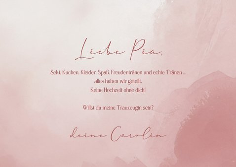 Hochzeitskarte Trauzeuge fragen Wasserfarbe Altrosa 3