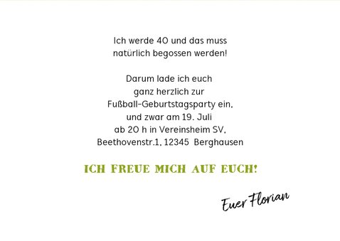 Humorvolle Einladung Eintrittskarte Heimspiel 3