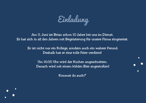 Jubiläumskarte Dienstjubiläum mit Foto 3