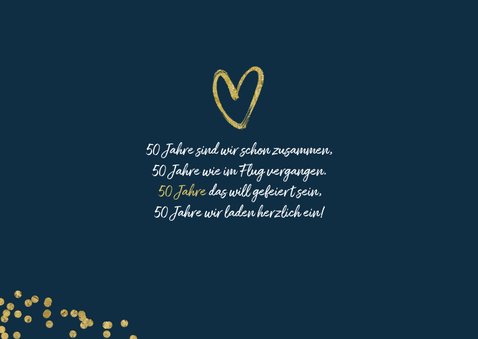 Jubiläumskarte mit zwei Fotos & Konfetti 2