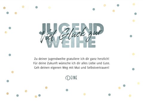 Jugendweihe Glückwunsch-Karte Konfetti blau 3