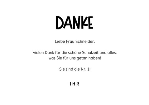 Karte Danke Schulzeit gelb 3