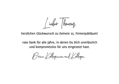 Karte Glückwunsch Dienstjubiläum Foto & blaue Luftballons 3