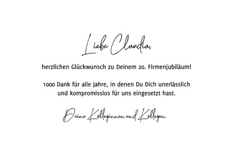 Karte Glückwunsch Dienstjubiläum Foto & rostrote Luftballons 3