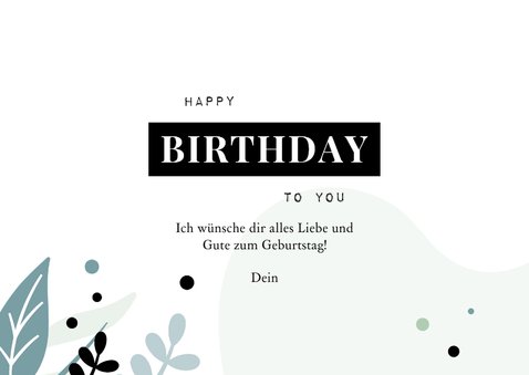 Karte Glückwunsch Geburtstag 'Happy Birthday' 3