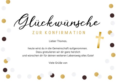 Karte Glückwunsch Konfirmation Konfetti 3