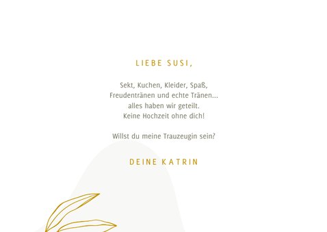 Karte Hochzeit'Willst du meine Trauzeugin Send a Smile