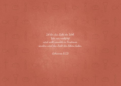 Karte orange Gratulation Konfirmation kleine Symbole  2