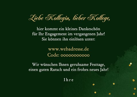 Karte Weihnachtsgutschein Goldschrift mit Schleife 3