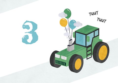 Kinder-Geburtstagskarte mit Traktor 2