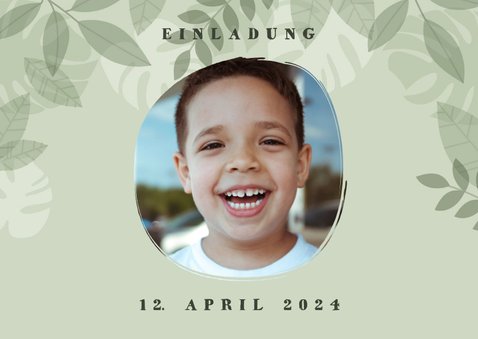 Kindergeburtstag 4 Jahre Einladung mit Foto und Bär 2