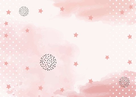 Kindergeburtstag Einladung mit rosa Sternchen und Foto Rückseite
