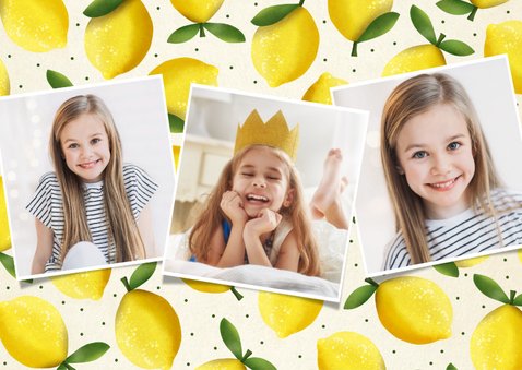 Kindergeburtstag Foto-Einladung Zitronen 2
