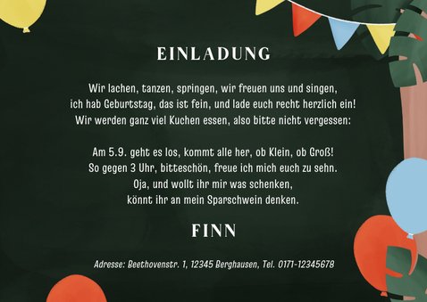 Kindergeburtstagseinladung 4 Jahre Schlange im Dschungel 3