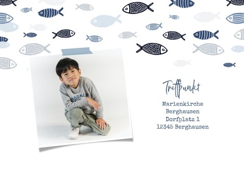 Kommunioneinladung kleine Fische & Foto 2