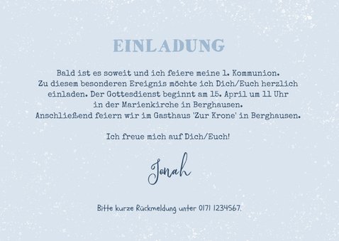 Kommunioneinladung kleine Fische & Foto 3