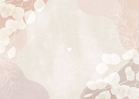 Kommunions-Danksagung Fotocollage & Blätter in rosa Pastell Rückseite