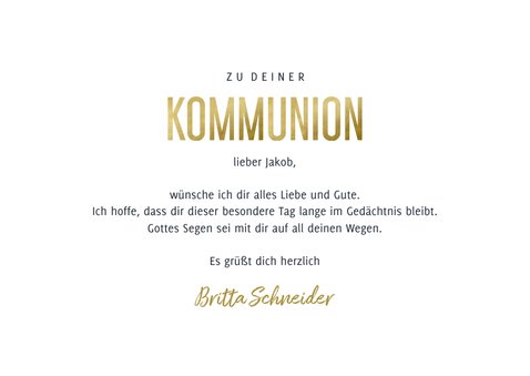 Kommunions-Glückwunschkarte blaue Sterne 3