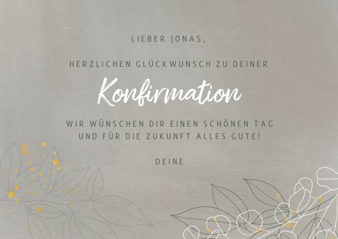 Konfirmation Karte Glückwunsch filigrane Blätter 3