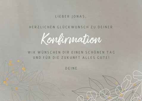 Konfirmation Karte Glückwunsch filigrane Blätter 3