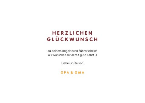 Lustige Glückwunschkarte rosé Fahrprüfung bestanden 3