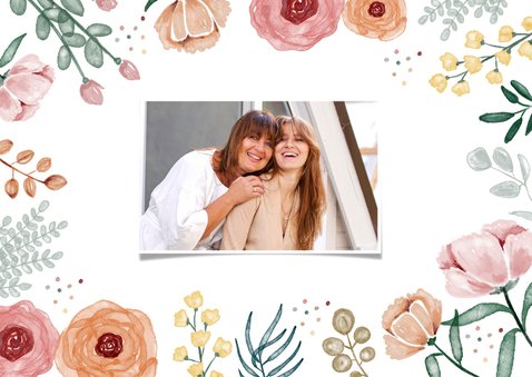 Muttertagskarte Blumen & Goldschrift 2