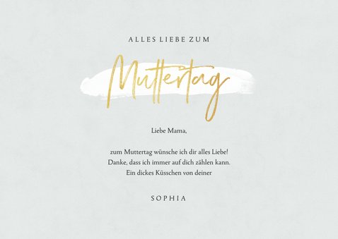 Muttertagskarte Blumen & Goldschrift 3