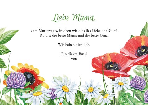 Muttertagskarte Blumenwiese 3