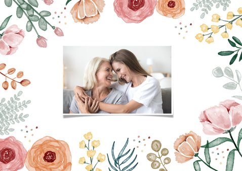 Muttertagskarte mit Blumenrahmen 'Bonus Mama' 2