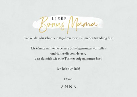 Muttertagskarte mit Blumenrahmen 'Bonus Mama' 3