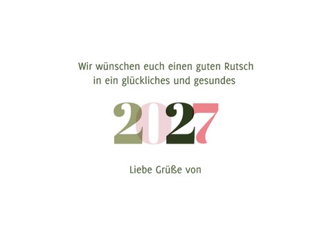 Neujahrsgruß 2027 bunte Zahlen mit Foto 3