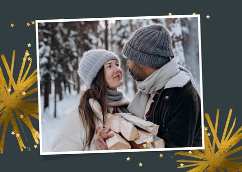 Neujahrskarte Fotoreihe und Sterne 2