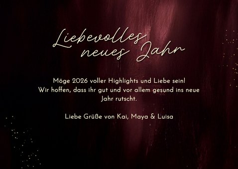 Neujahrskarte goldenes Herz mit Foto 3