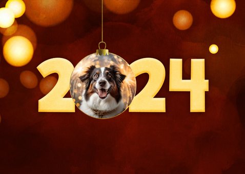 Neujahrskarte 'Happy new year 2024' mit Foto 2