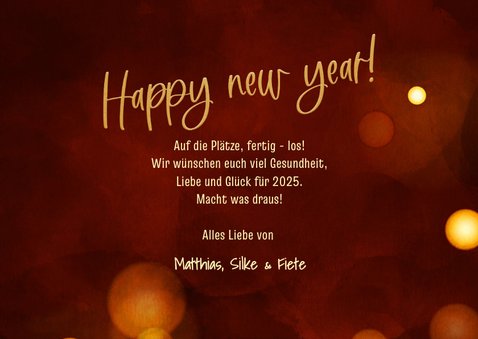 Neujahrskarte 'Happy new year 2025' mit Foto 3