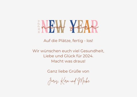 Neujahrskarte Happy New Year & Fotocollage 3