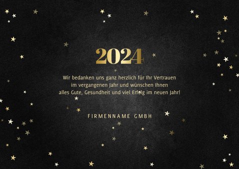 Neujahrskarte Kunden Jahreszahl gold 3