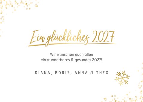 Neujahrskarte mit eigenen Fotos und Schriftzug in Goldlook 3