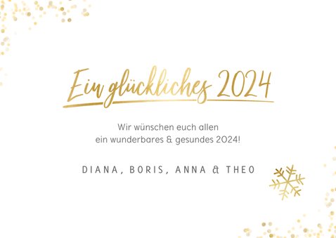 Neujahrskarte mit eigenen Fotos und Schriftzug in Goldlook 3