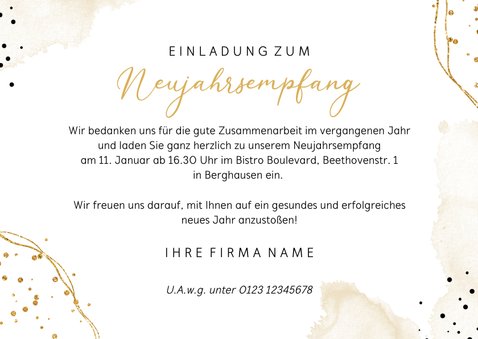 Neujahrskarte mit Einladung Neujahrsempfang 3