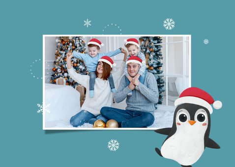 Neujahrskarte Pinguin 'Einen guten Rutsch'  2