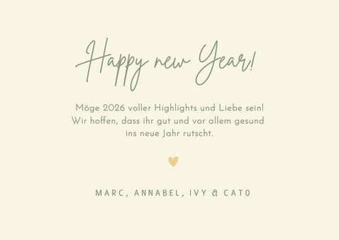 Neujahrskarte Simpel Grün Foto 2026 3