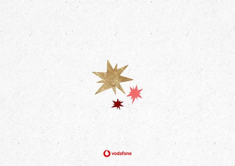 Neujahrskarte Sterne in Rot & Gold Rückseite